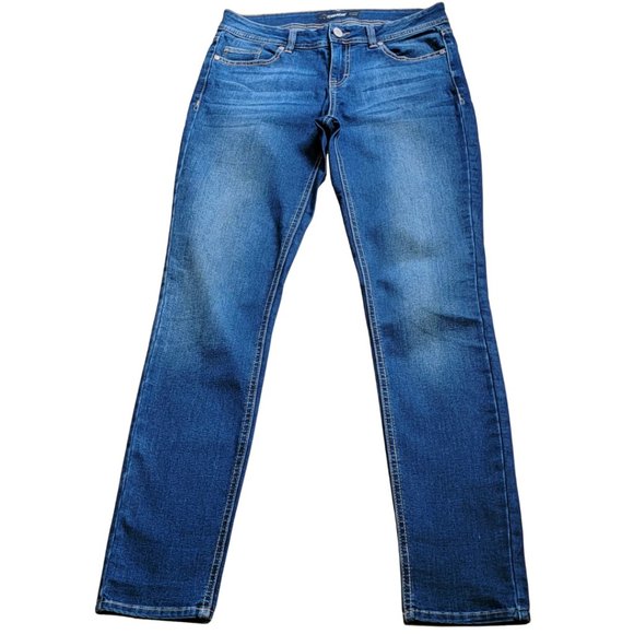 Jordache Jeans Skinny Dark Blue Intentional Fading Super Soft Size 31 - Picture 1 of 7